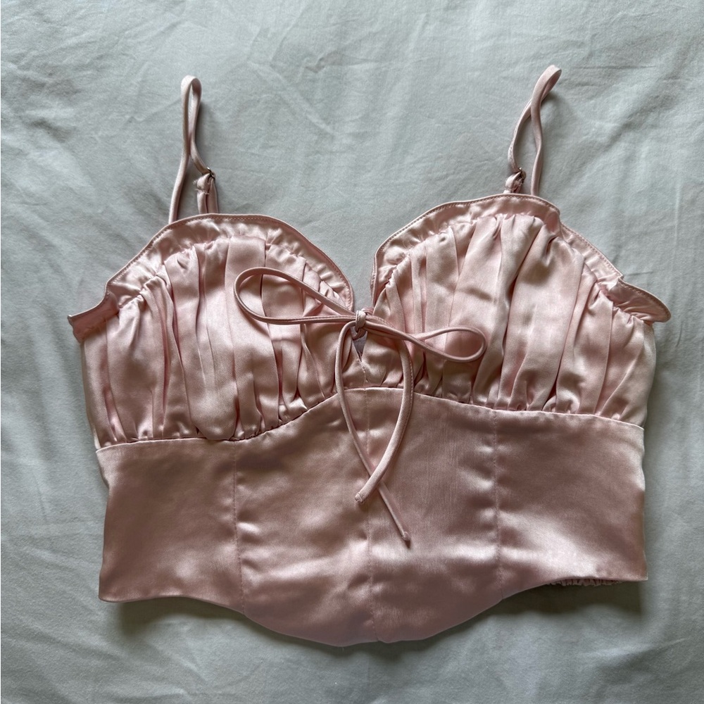 Altar'd State Pink Satin Tank Top